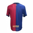 CAMISETA CUELLO REDONDO EQUIPO SOCCER BARCELONA VERSION JUGADOR ROJO Y AZUL LOGO SPOTIFY AMARILLO CENTRO HOMBRE
