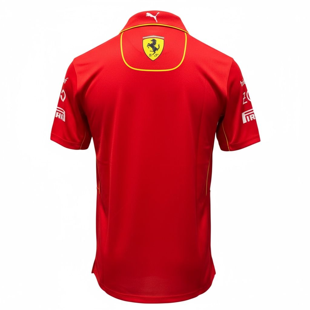 CAMISETA F1 SPORT MARCA PUMA COLOR ROJO CON ZIPPER BLANCO