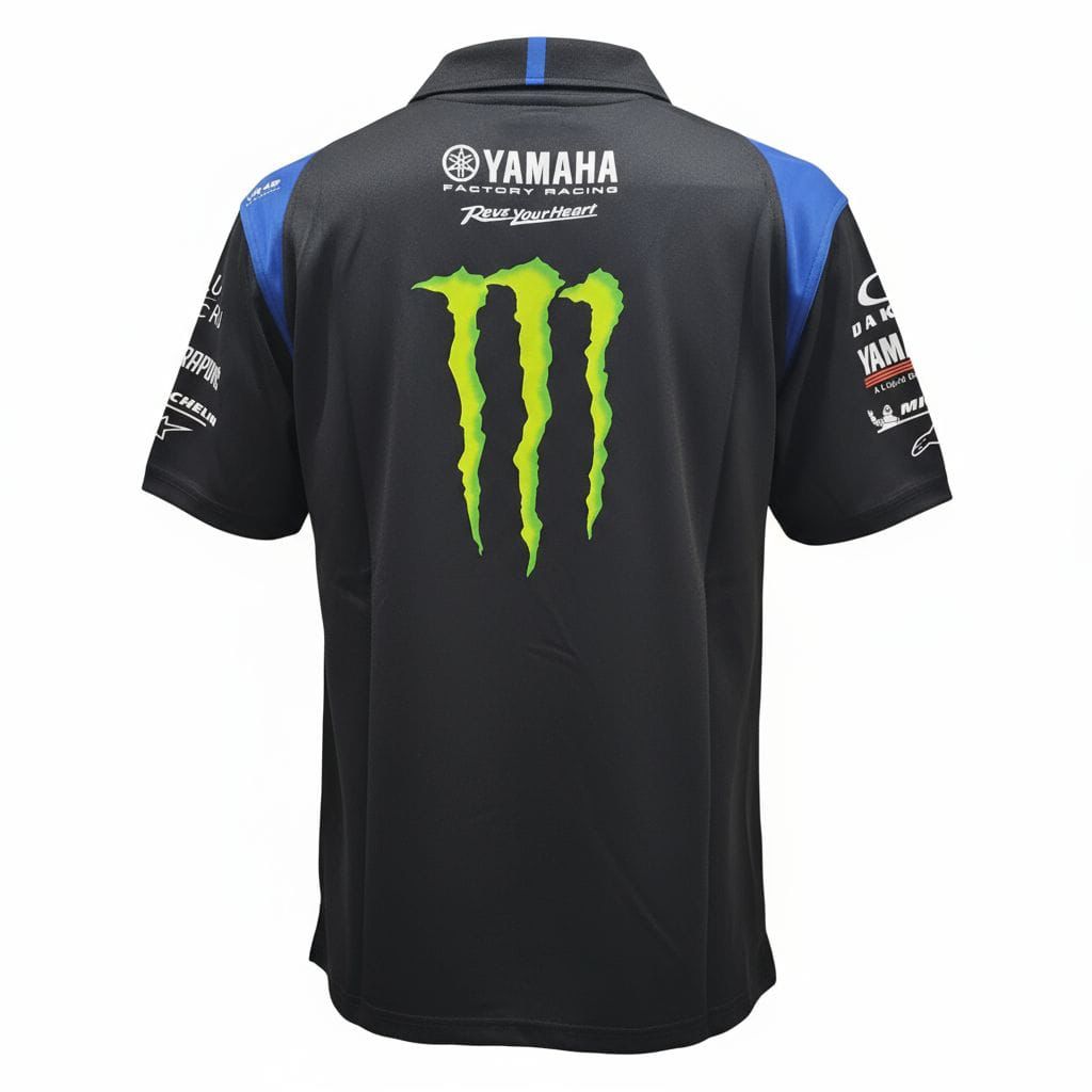 CAMISETA F1 SPORT COLOR NEGRA CON ZIPPER AZUL  Y FRANJA AZUL EN HOMBROS
