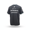 CAMISETA F1 ADIDAS CUELLO V COLOR NEGRO MANGA CORTA CON FRANJAS VERDES Y BLANCAS