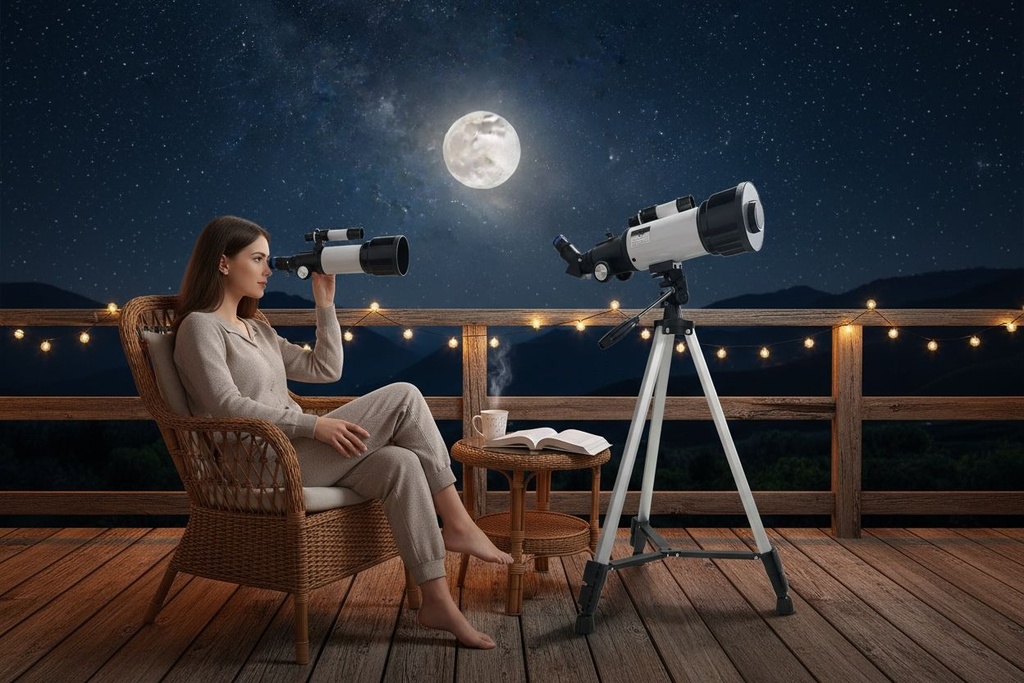 TELESCOPIO DE ACERO DE PLASTICO 142CM