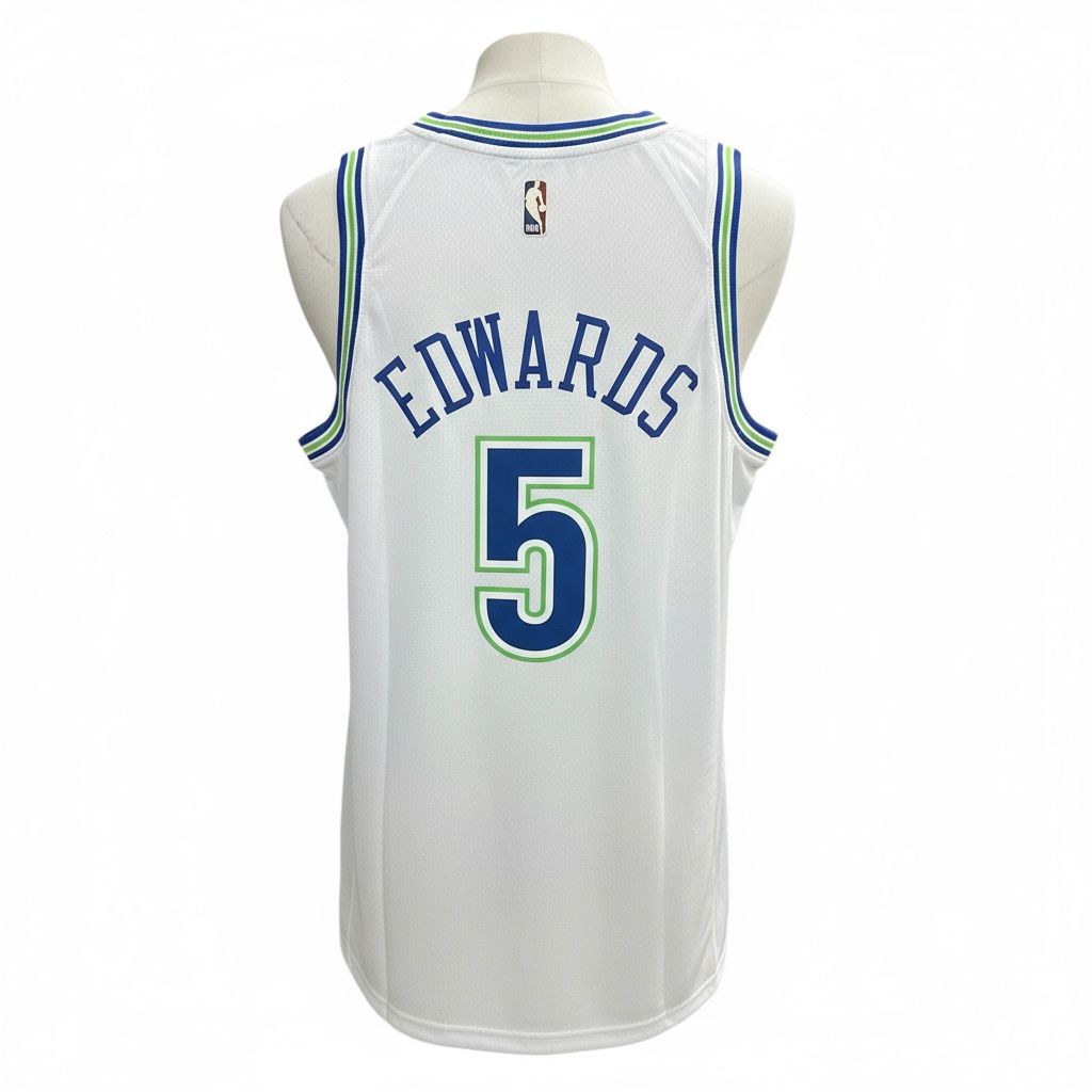 CAMISETA EQUIPO NBA WOLVES BLANCA NUMERO 5