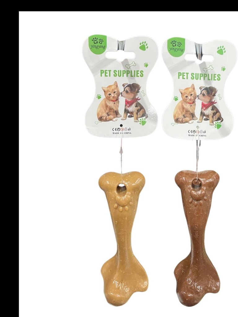 JUGUETE HUESO PLASTICO CAFÉ  PARA PERRO 