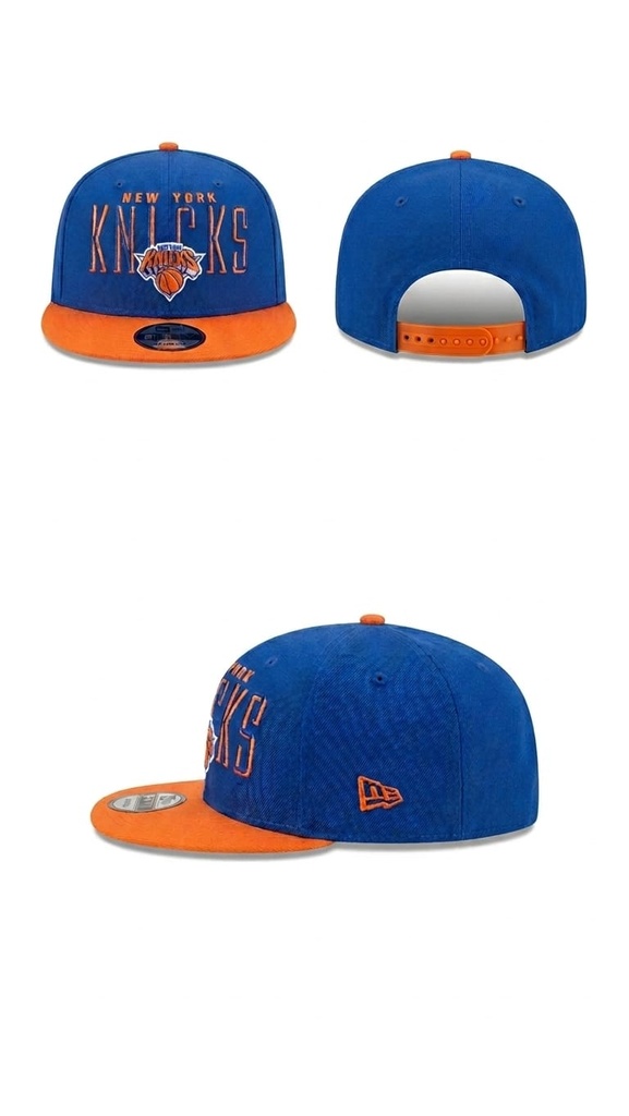 GORRA NBA NEW YORK KNICKS  AZUL VICERA NARANJA