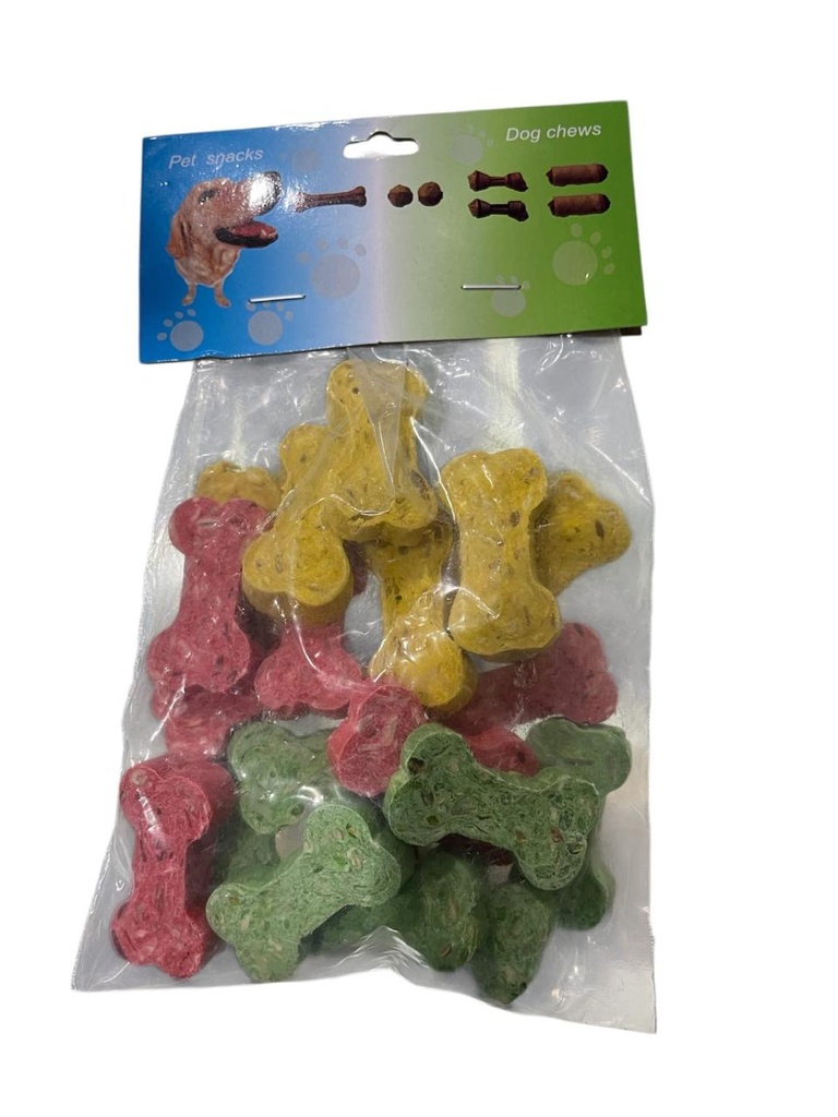 JUGUETE HUESO DE PLASTICO DE COLORES PARA PERRO
